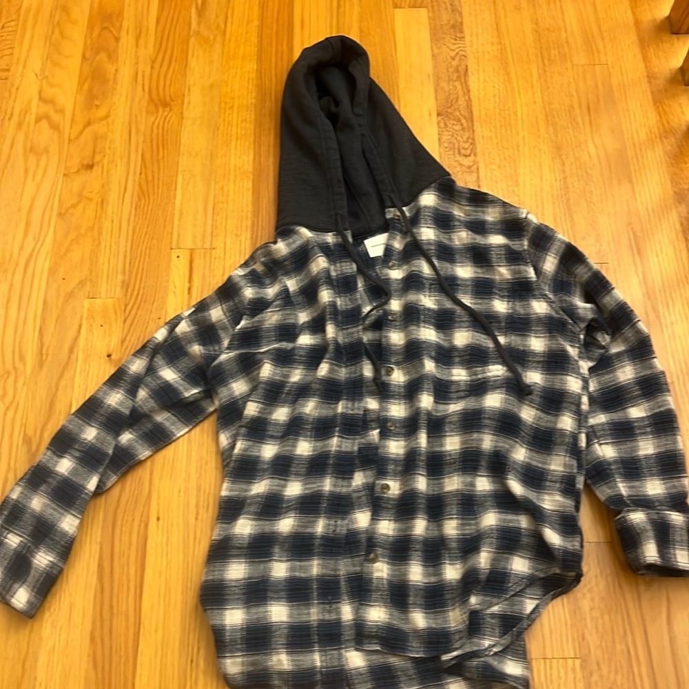 American Eagle hooded flannel